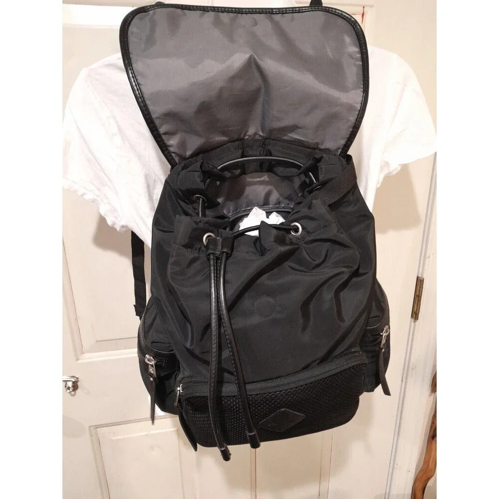 Ergo Baby Backpack, Deluxe Black  Diaper Bag, Leather Trim